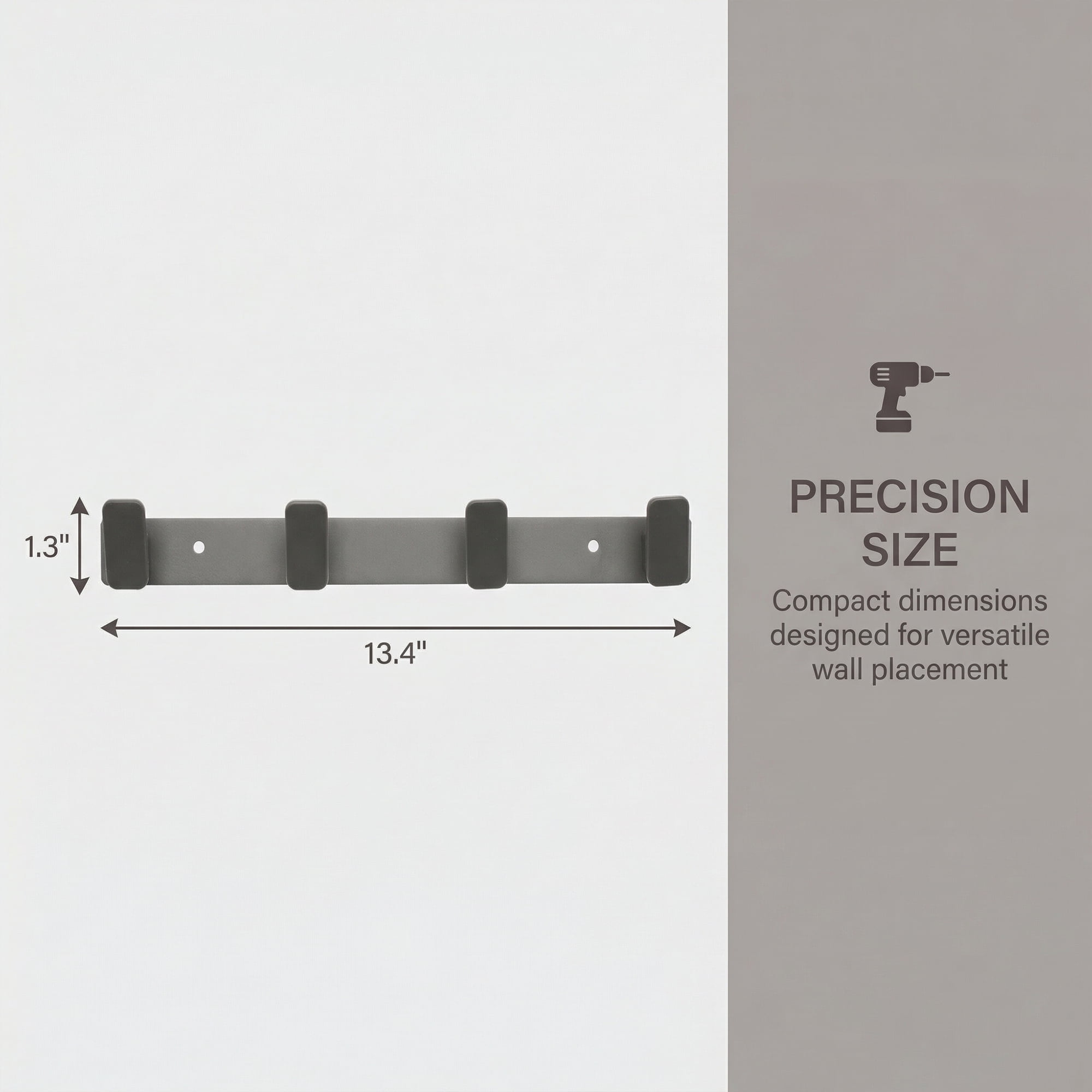 Unique Bargains Coat Rack Wall Mount Aluminum Hook for Entryway Bathroom Gray 13.4"x1.3"