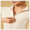 thumbnail image 4 of LYMAYTER Women Sports Jacket Lightweight Full Zip Active Track Jacket Short Sleeve Slim Fit Top S-2XL, 4 of 7