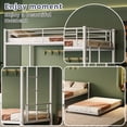 thumbnail image 3 of Twin Over Twin Bunk Bed with Trundle, LEGAHOME White Metal Bunk Bed For Teens, Heavy Duty Convertible BunkBeds for 350lbs Weight Capacity, White, 3 of 8