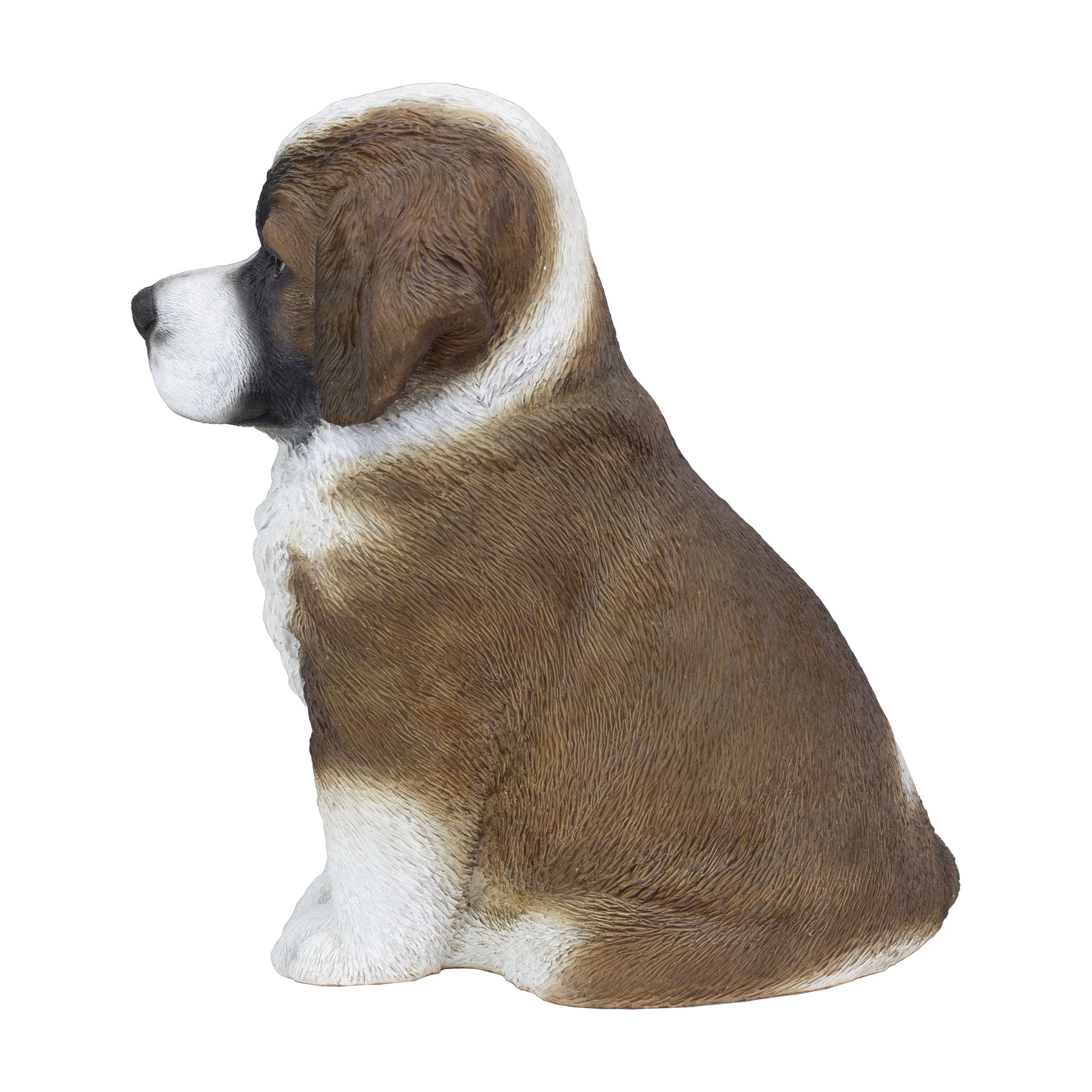 SOREAL White & Brown Saint Bernard | Handpainted Decorative Puppy Statue for Home & Garden Decor | Premium Polyresin Dog Statue | Gift for Dog Lovers | Weather-Resistant Indoor/Outdoor Decor