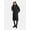 Black, variant on Women’s Knee-Length Quilted Puffer Winter Coat with Hood - Water-Repellent - Michikoo XVI