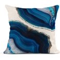 thumbnail image 3 of Juego de 4 fundas de almohada con lunares de mármol azul marino, textura del mar, cojín de lino y algodón, fundas de almohada cuadradas para sofá y dormitorio de 18x18 pulgadas, 3 of 5