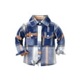thumbnail image 1 of Gureui Toddler Kids Baby Boys Autumn Winter Casual Shirts Coat Plaid Turn-Down Collar Long Sleeve Button-Down Jackets with Pockets Outerwear, 1 of 1