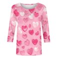 thumbnail image 5 of Fartey Valentine's Shirts for Women Plus Size Fall 3/4 Sleeve Tunic Tops Soft Comfy Crewneck Tees Valentine's Day Pink Heart Tshirts Casual Loose Holiday Blouses S-5XL, 5 of 5