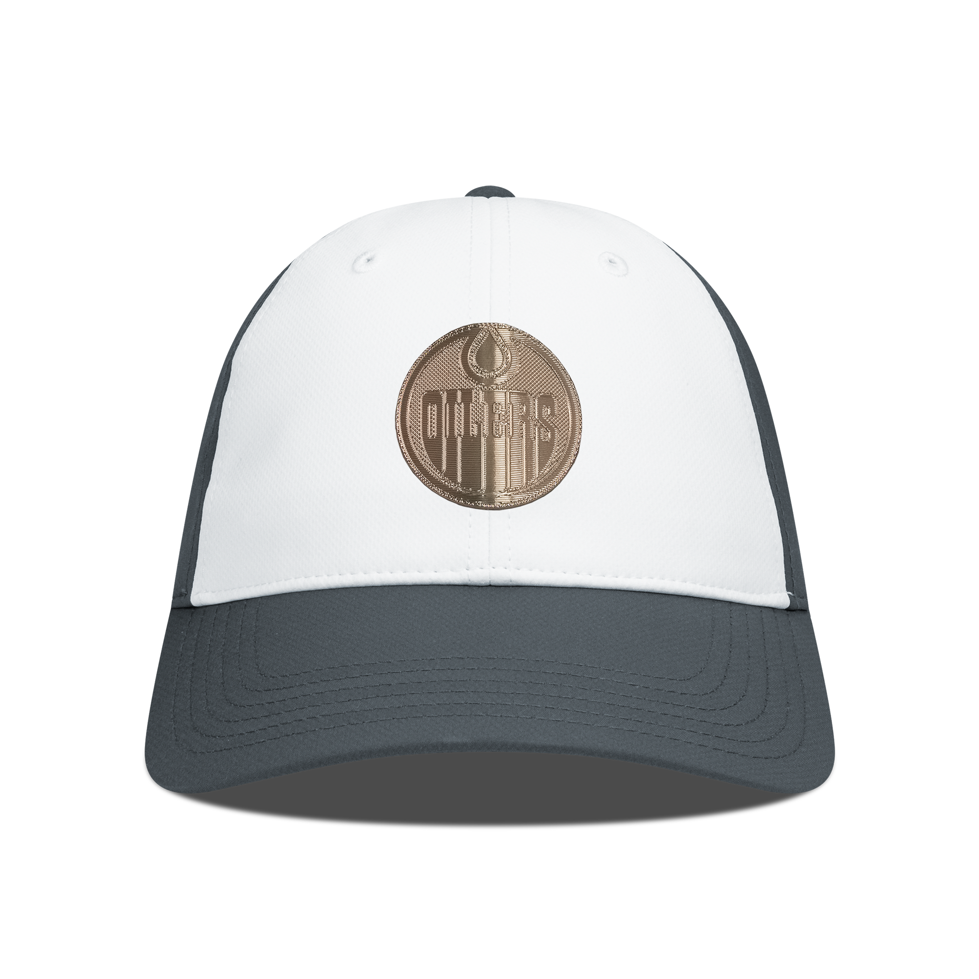 Men's Levelwear White/Charcoal Edmonton Oilers Endure Copper Insignia Adjustable Hat