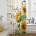 thumbnail image 5 of Yellow Sunflower Sheer Curtains 54 Inches Long, Summer Botanical Elegant Pastoral Floral Light Filering Curtains, Breathable Simi Curtain Privacy Drapes for Kitchen Bathroom Small Window Treatment, 5 of 9