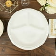 thumbnail image 6 of Efavormart 50 Pack | 10" White Biodegradable Bagasse 3-Compartment Dinner Plates, Eco Friendly Disposable Sugarcane Party Plates, 6 of 11