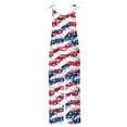 thumbnail image 5 of QATAINLAV Women's One Piece Jumpsuits 4th of July Outfits 2025 Summer Linen Wide Leg Long Rompers Beach Vacation Clothes American Flag Patriotic Overalls Red XL Mother's Day Gifts, 5 of 6