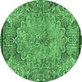 thumbnail image 1 of Ahgly Company Indoor Round Persian Emerald Green Traditional Area Rugs, 4' Round, 1 of 4