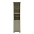 thumbnail image 4 of Noble House Bathroom Storage Cabinet with Laundry Hamper, Adjustable Shelves, Standing Organizer for Small Spaces, Grey, 4 of 8