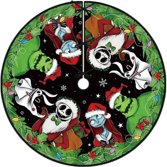 Nightmare Before Christmas 36 Inch Christmas Tree Skirt, FUn Christmas Tree Ornament, Great Christmas Decorations for Home Party
