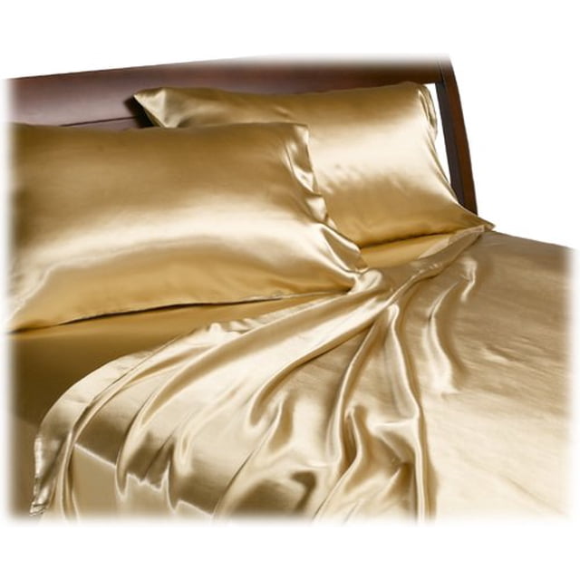 Divatex Home Fashions Royal Opulence Satin Twin Sheet Set, Brass