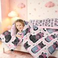 thumbnail image 3 of Manfei Christmas Pet Cat Queen Comforter Set,Traditional Stars Comforter Sets Queen,Pink Black,Pink Reversible,3-Piece,1 Comforter and 2 Pillowcases, 3 of 7