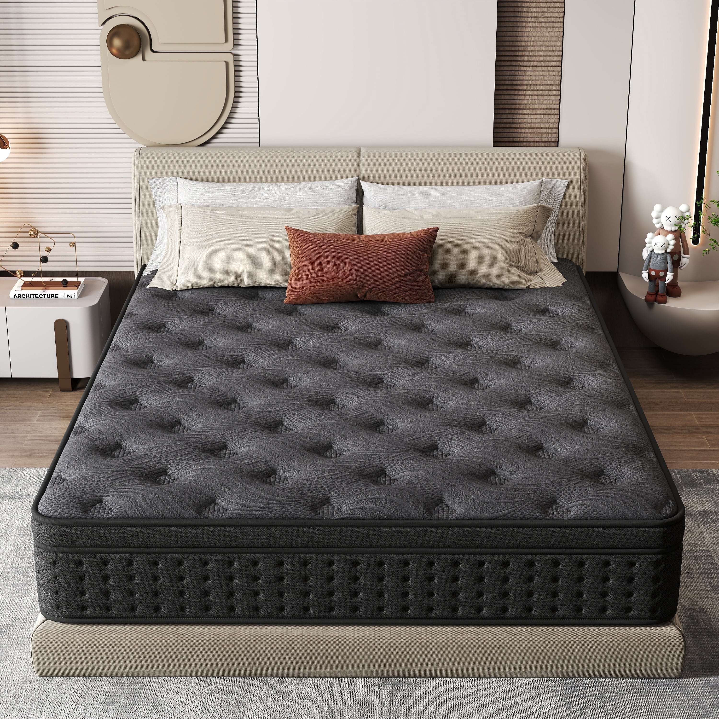 Zekbip 12 inch Full Mattress in a Box, Hybrid Gel Memory Foam with Individually Wrapped Pocket Coils, Medium Firm, Pressure Relief, Cooling Sleep Support for Adult