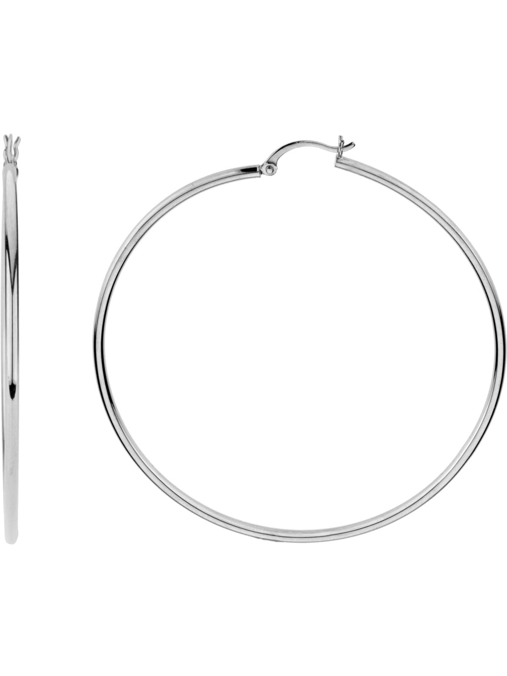 Gem And Harmony Extra Large 14k White Gold Hoop Earrings 2 5 Gem And Harmony Extra Large 14k White Gold Hoop Earrings 2 5 Inches