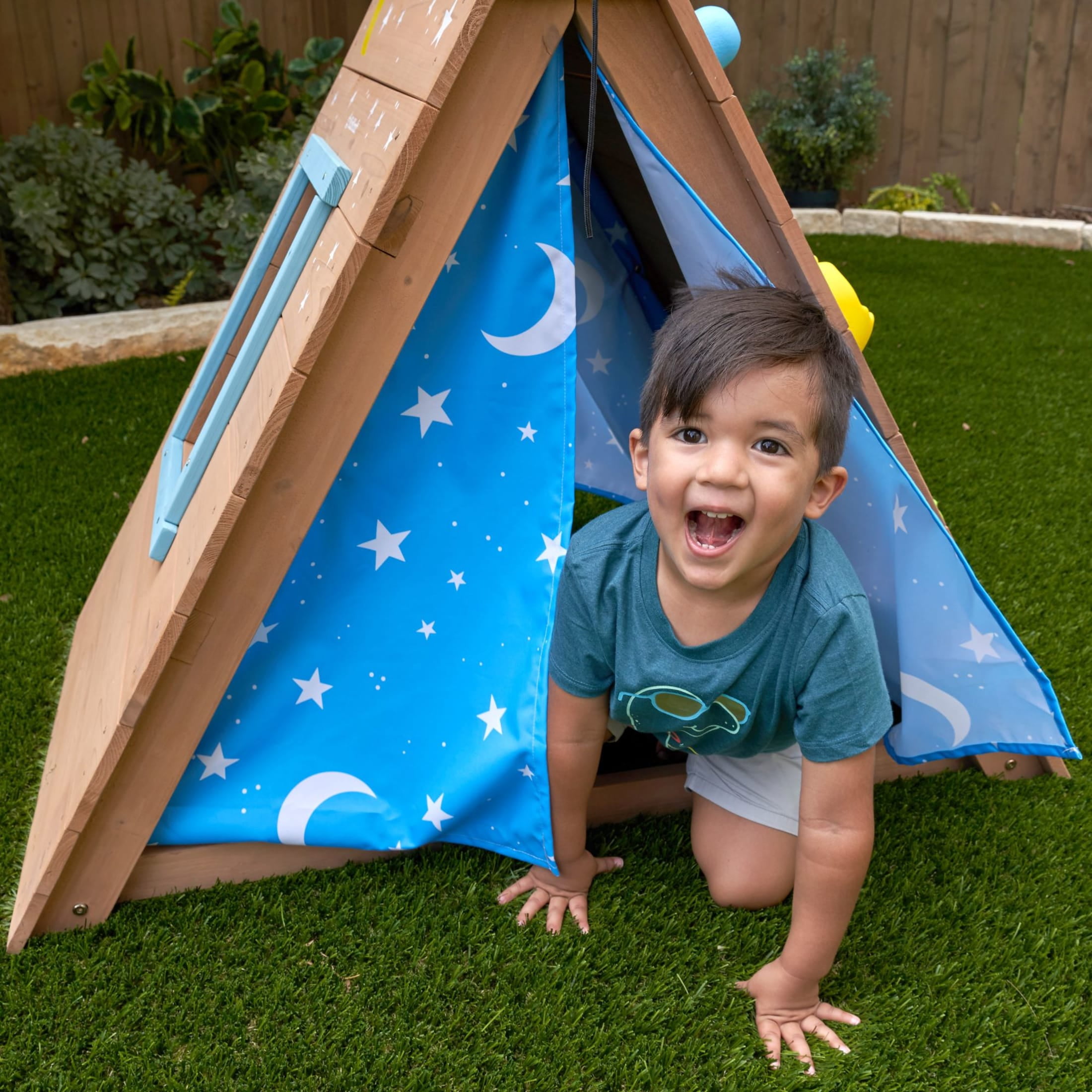 KidKraft A-Frame Wooden Hideaway  & Climber Toddler Climbing Toy