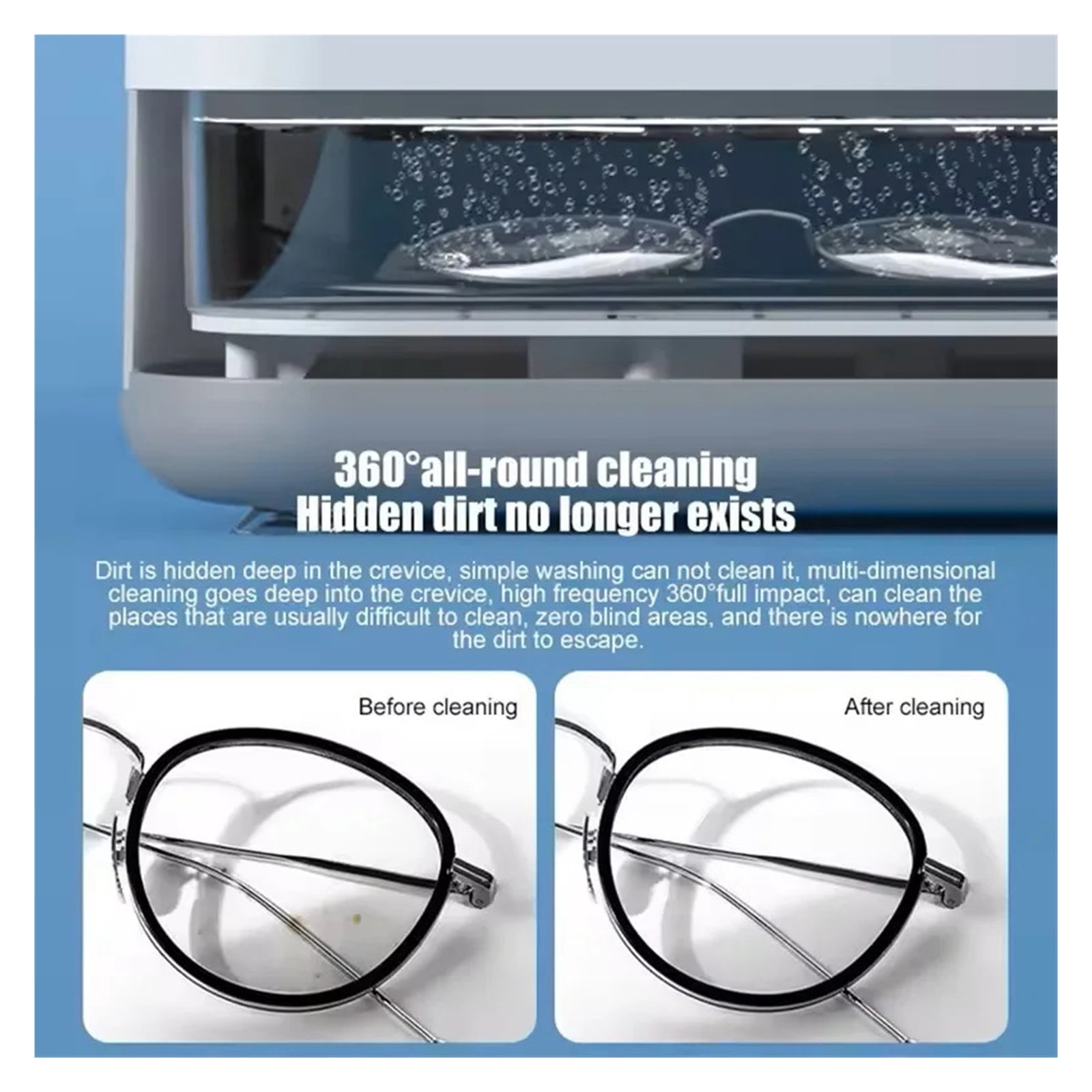 Ultrasonic Cleaning Machine Eyewear cleaner household Jewelry Toothbrush Tooth Cover Jewelry Cleaning Machine