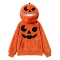 thumbnail image 5 of SJLDQY Halloween Hoodies for Boys Cute Pumpkin Zip Up Hood Mask Hooded Sweatshirts with Kangaroo Pocket Hallowmas Graphic Long Sleeve Pullover Tops, 5 of 5
