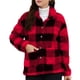 thumbnail image 2 of Chaqueta y abrigos casuales de manga larga sin capucha para mujer, chaqueta de cuello alto de manga larga a cuadros de invierno para mujer, 2 of 7