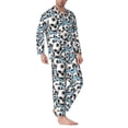 thumbnail image 2 of Uemuo Football Soccer Ball Pattern 2-Piece Loungewear Set - Men’s Soft Sleepwear, Cozy Winter PJs, Comfy Sleep Set-Large, 2 of 7