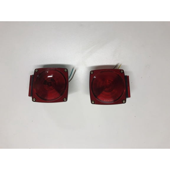 Red Square Under 80" Wide Combination Trailer Lights Side Marker RH and LH