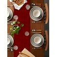 thumbnail image 5 of Red Floral Burlap Cotton Table Runner 14x72 Inches Long, Country Farmhouse Abstract Flowers Pattern Farmhouse Table Runners, Outdoor Dining Tablecloths Decor for Baby Shower/Party/Wedding, 5 of 6