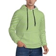 thumbnail image 2 of Wukai Green Gingham Print Men Hoodies Fleece Sweatshirts Long Sleeve Sweaters Pullover Fall Outfits Winter Clothes-XX-Large, 2 of 7