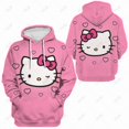 thumbnail image 1 of Nouveau Sweat à Capuche HELLO KITTY d'Automne pour Femmes, Simple Col Rond, Chandail en Molleton Tout Compris 2023, Manches Longues, Étudiants, Décontracté, Ample, Automne, Ourlet, 1 of 7