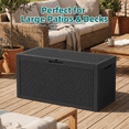 thumbnail image 5 of MINDYES 120 Gallon Diamond Deck Box, Geometric Texture Outdoor Storage for Patio Cushions, Pool Floats & Garden Tools, Black, 5 of 8