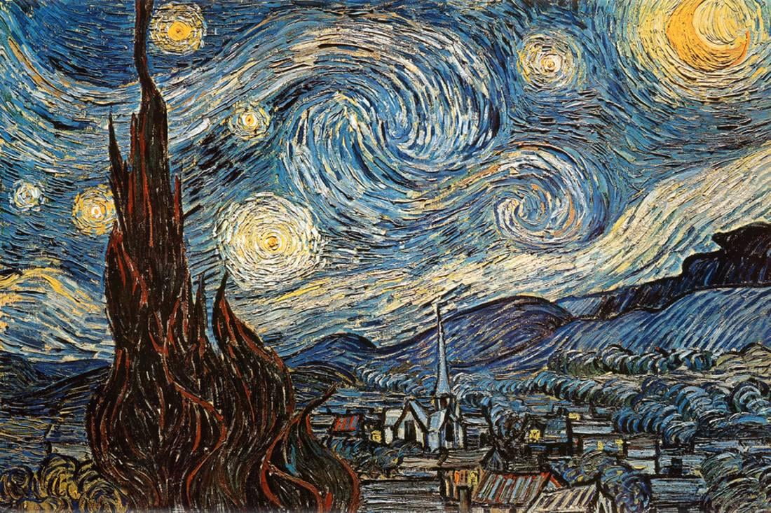 Starry Night by Vincent Van Gogh Classic Painting Art Poster Print Framed