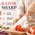 thumbnail image 3 of Xanapon 13-Piece Knife Set for Kitchen, Built-in Sharpener Block, German Stainless Steel, Dishwasher Safe, Pink, 3 of 9