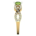 thumbnail image 3 of 1.42 ctw Solitaire with Zirconia Diamond Accents Anniversary Ring for Women | Round Cut Natural Peridot | Hyperallergenic Solid 18K Yellow/White Gold, 3 of 5