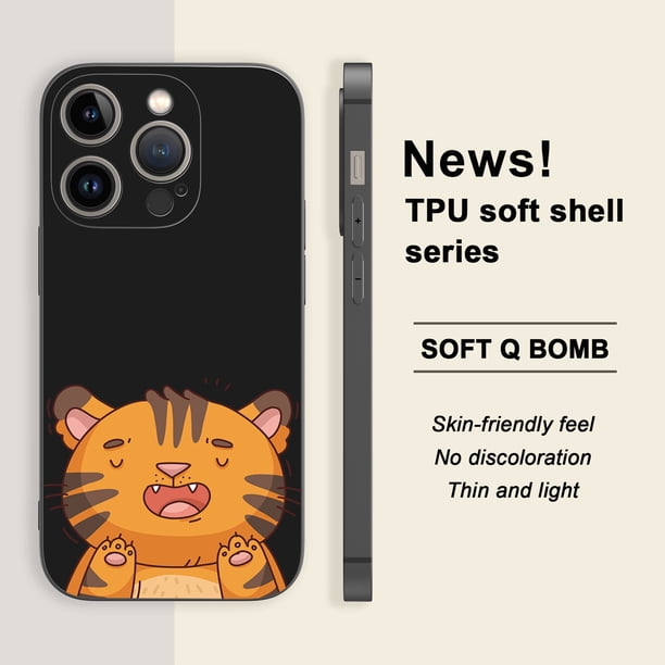 Diseño exclusivo y altamente funcional: funda protectora plateada de doble capa mate con gráficos divertidos para iPhone 15 Pro Max 14 13 12 Pro 11