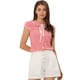 thumbnail image 1 of Top a cuadros Allegra K para mujer con cuello de corbata y cuello Peter Pan Rojo XS, 1 of 5