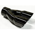 thumbnail image 1 of Embout d'Échappement 2.50 Pouces Entrée Double 3.00 X 9.50 Long Rond Double Paroi Noir Minuit Chrome Inox Embout d'Échappement Wesdon, 1 of 4