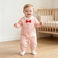 thumbnail image 2 of Newborn Baby Girl Clothes Cotton Bubble Romper Preemie Newborn Baby Girl Summer Outfit Long Sleeves Ruffle Smocked Tulle Romper Dress Jumpsuit Clothes,ruffle smocked romper 2-6 Months, 2 of 6