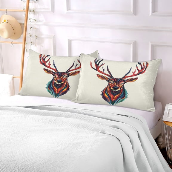 Pillow Case Plush Pillow Colorfull Deer Pattern Case standard size/King size/Queen size Bed Pillow Pillowcases