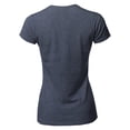 thumbnail image 3 of A2Y Women's Basic Solid Ring Spun 100% Cotton Short Sleeve Crew Neck T Shirt Tee Tops Heather Navy L, 3 of 3