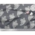 thumbnail image 3 of Soimoi Crepe Silk Fabric Leaves & Floral Block Print Fabric by The Yard 42 Inch Wide, 3 of 3