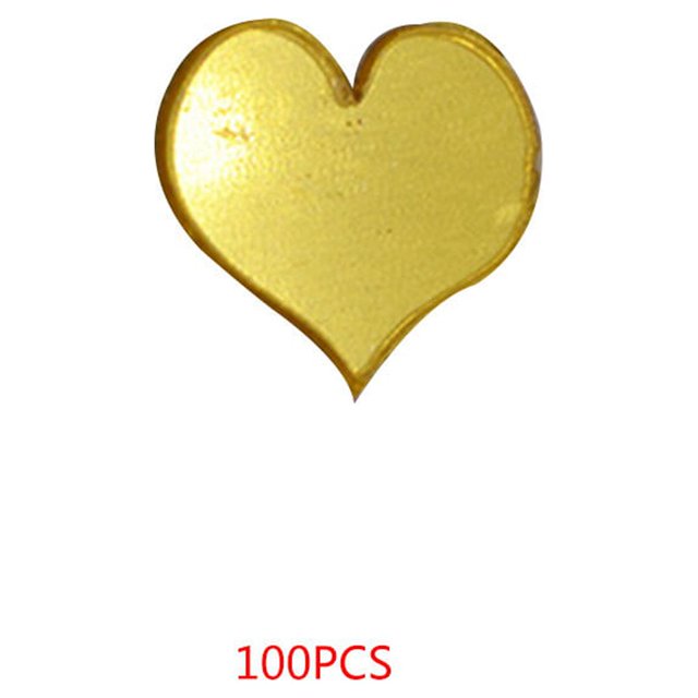 100pcs/set Heart/Round Shape Mirror Sticker 3D Decoration Decals Diy Acrylic Mirrored Wallpaper Room Home Decoration Decals