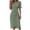 Green, variant on Women's Button Front V-Neck Dress, Bubble Sleeve Design with Asymmetric Hem Casual Day Dress, Unique and Fashionable for Dates, Daily Outings, and Relaxed Style Blue