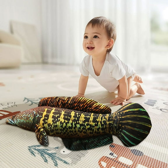 kcavykas Educational Toys Stuffed Fish Plush Pillow, Realistic Simulation Toy, Soft Cuddly Sleep Buddy, Aquarium-Themed Plush Doll, Comfort Toy for Kids and Home Decor