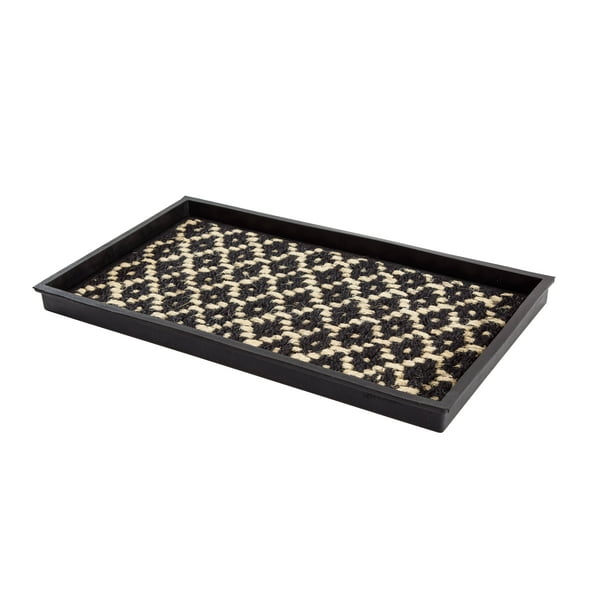 Natural & Recycled Rubber Boot Tray with Black & Ivory Coir Insert