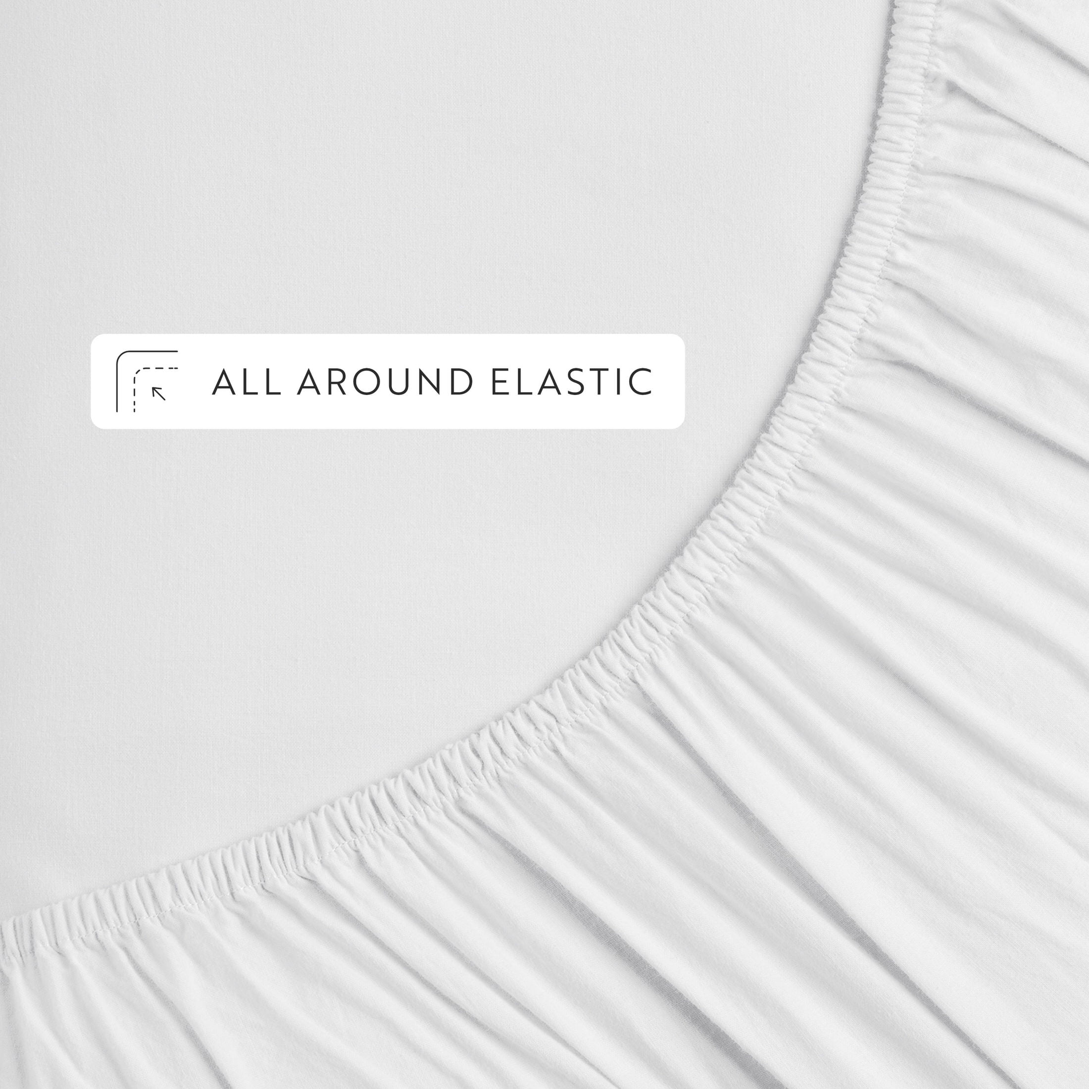 Noble Linens 4 Piece 100% Cotton Percale Sheet Set in White, Full