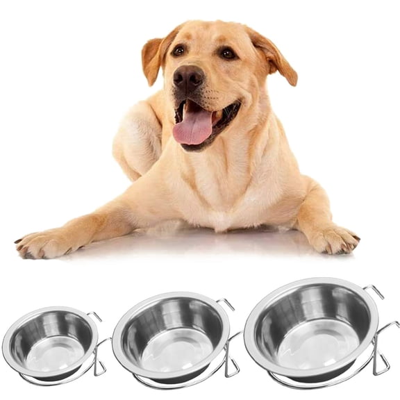 LINASHI Metal Metal Dog Pet Bowl Non Slip Dog Puppy Pet Feeding Food Dish Water Bowl Hanging with Hook