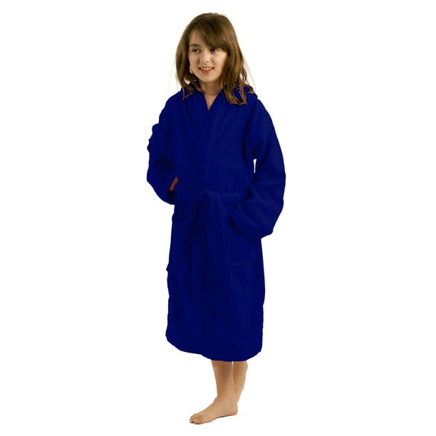 byLora Cotton kids Hooded spa robe for teenagers Navy, XLarge