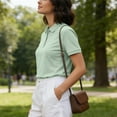 thumbnail image 7 of YUGYXL Women's Shirts Cotton Button Short Sleeve Collared Tops Summer Cool Shirt Uniform Casual Shirts Green XL, 7 of 7