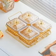 thumbnail image 6 of yotijay Candy Nut Serving Container,Divided Snack Serving Bowls Multipurpose Decorative Dried Fruit Tray with Lid for Nut Dried Fruit 4 Grid Gold, 6 of 9