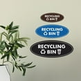 thumbnail image 3 of Signs ByLITA Oval Recycling bin Sign - Laser-Engraved Lettering | Durable ABS Plastic | Vibrant Colors | Powerful Foam Tape (Black /Gold) - Small, 3 of 7
