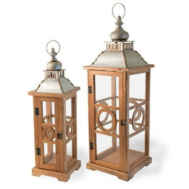 Boston International HHC18440 Bamboo Beauty Lanterns - Set of 2